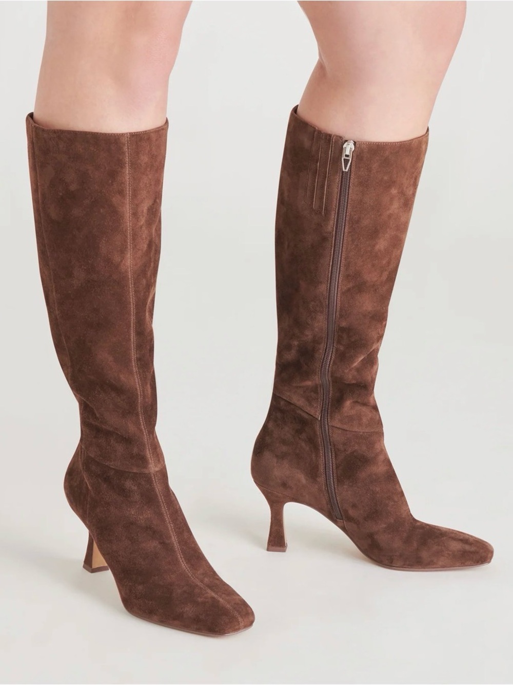 Dolce Vita Gyra Suede Knee High Boots – Brown, Women’s 8.5 Wide Calf